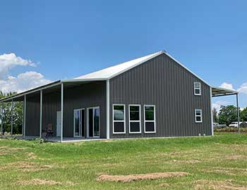 A finished barndominium home